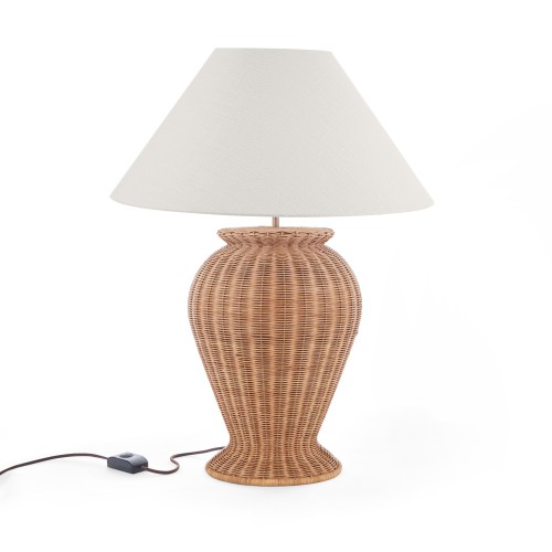 Athena Medium Table Lamp & Oliver 18" Lampshade - Warm White