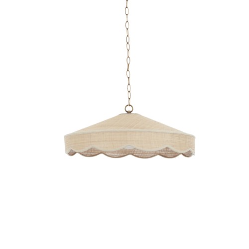 Marina Large Scalloped Pendant - Raffia