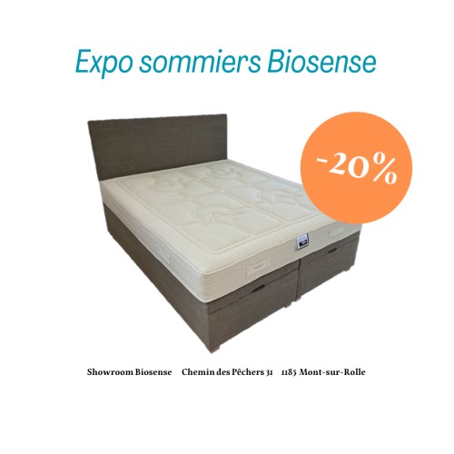 Biosense sommiers coffre 2x 80x200 + tête de lit Déco Cosy