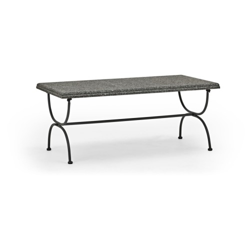 Cheltenham 110 Rectangular Coffee Table - Metal & Granite