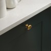 Warwick Button Knob - Flattened Brass
