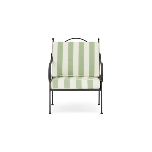 Cheltenham Sofa Armchair with Green Striped Cushions Set