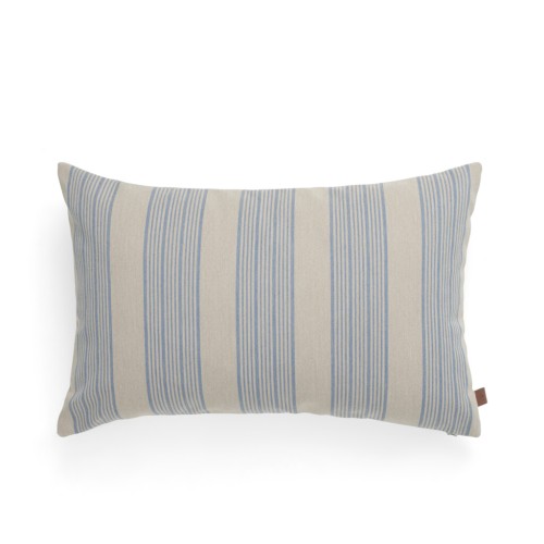 Wide Stripe Outdoor Cushion 55x35cm - Blue
