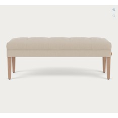 Rupert Stool - Heavyweight Linen Pale Oat - Natural Oak Legs