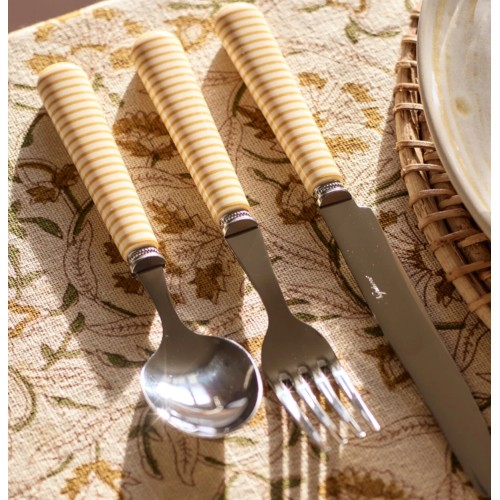 Salcombe 24pc Cutlery Set - Saffron stripe