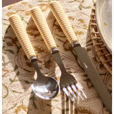 Salcombe 24pc Cutlery Set - Saffron stripe
