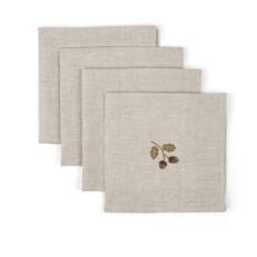 Acorn Embroidered Napkins, Set of 4